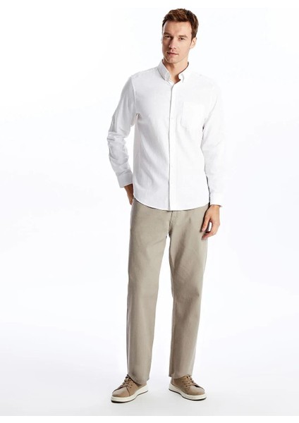 Lcwaıkıkı Classic Regular Fit Uzun Kollu Keten Karışımlı Erkek Gömlek (W5) fiyatları