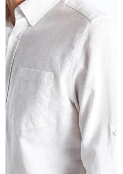 Lcwaıkıkı Classic Regular Fit Uzun Kollu Keten Karışımlı Erkek Gömlek (W5) modelleri