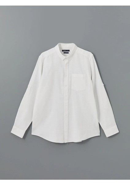 Lcwaıkıkı Classic Regular Fit Uzun Kollu Keten Karışımlı Erkek Gömlek (W5) fırsatları