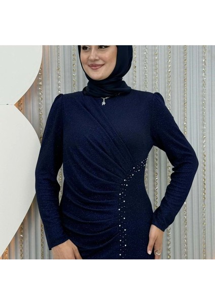 25Y4757 Abiye Full Simli Taşlı Drapei - Tane - 25Y4757 - Lacı - 50 fiyatları
