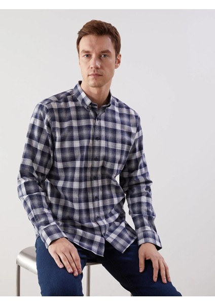 Lcwaıkıkı Classic Regular Fit Uzun Kollu Ekose Poplin Erkek Gömlek (W5)