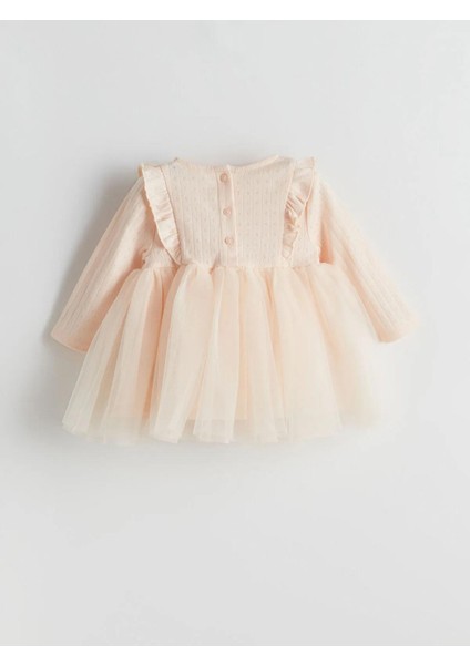 Lcw Baby Bisiklet Yaka Tütülü Kız Bebek Elbise (W5) modelleri