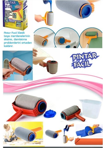 Pintar Facil Boya Badana Rulo Seti Zahmetsiz Yıkanabilir Rulo Fırça fırsatları