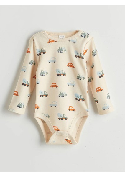 Lcw Baby Bisiklet Yaka Baskılı Erkek Bebek Çıtçıtlı Bodysuit 2'li (W5) modelleri