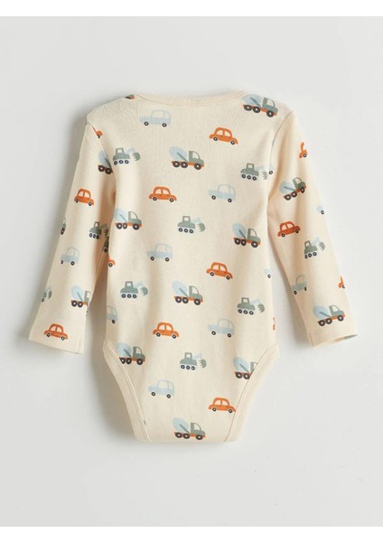 Lcw Baby Bisiklet Yaka Baskılı Erkek Bebek Çıtçıtlı Bodysuit 2'li (W5) fırsatları
