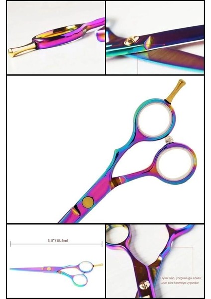 Rainbow Düz Uçlu Tek Vidalı Saç Kesim Makası 5.5 Inç XLQ576 fırsatları