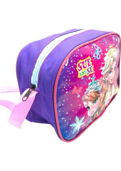 Kız Çocuk Elsa Baskılı 2 Bölmeli Ilkokul Çantası Seti indirimleri