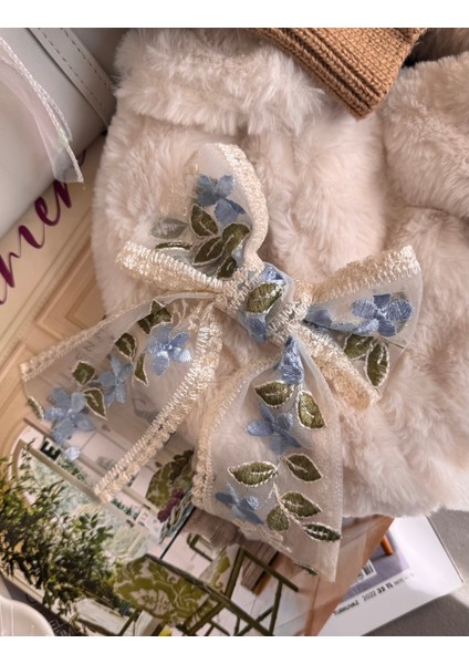 Vintage Fransız Dantel Fiyonk Klipsli Çiçek Desen Toka fiyatları