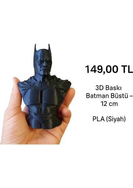 Batman Büstü – 12 cm 3D Baskı Dekoratif Figür