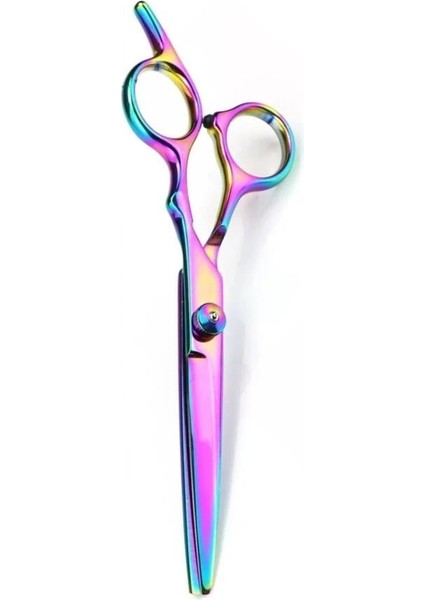 Rainbow Düz Saç Kesim Makası 6 Inç Ayarlanabilir Vidalı