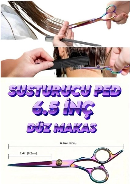 Rainbow Düz Saç Kesim Makası 6 Inç Ayarlanabilir Vidalı fırsatları