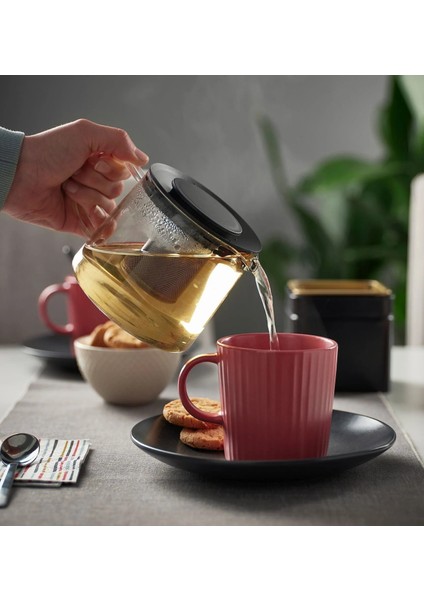 Süzgeçli Cam Demlik Hacim 0,6 Litre Şeffaf Bitki Çayı Demliği Yükseklik 10 cm Çaydanlık fırsatları