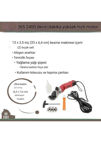 365 Elektrikli Koyun Kırpma Makası Büyük Hayvan Kalın Kabanlar Çift Bıçaklı Besi Makası 6 Vites. indirimleri
