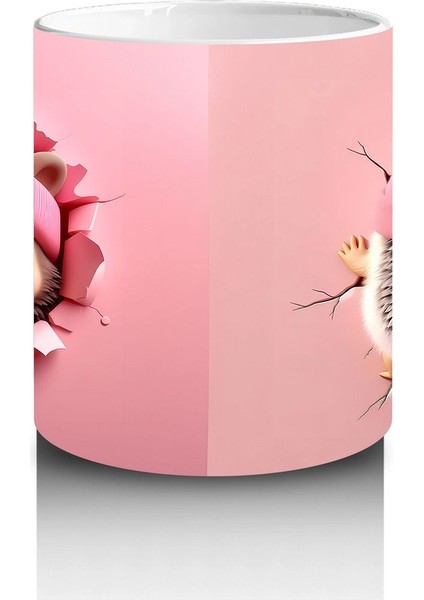 Pembe Giyimli Kız ve Kalpli Peluş – Baskılı Kahve Kupası fiyatları