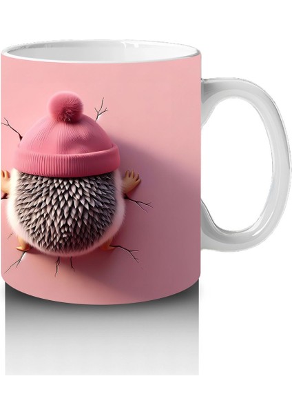 Pembe Giyimli Kız ve Kalpli Peluş – Baskılı Kahve Kupası modelleri