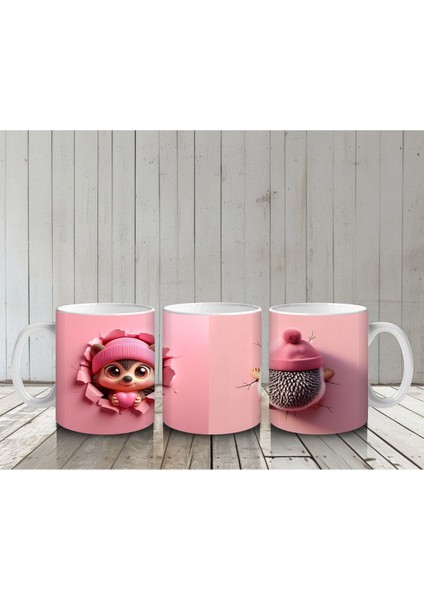Pembe Giyimli Kız ve Kalpli Peluş – Baskılı Kahve Kupası indirimleri