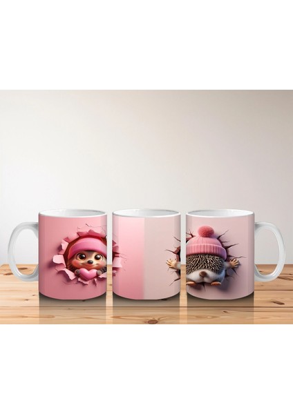 Çatlak Duvar Arasında Gülümseyen Oyuncak Kirpi – Baskılı Kahve Kupası fırsatları