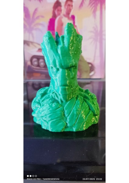 3D Baskı Yeşil Ağaç Figür Büst – Dekoratif Koleksiyonluk 11 cm
