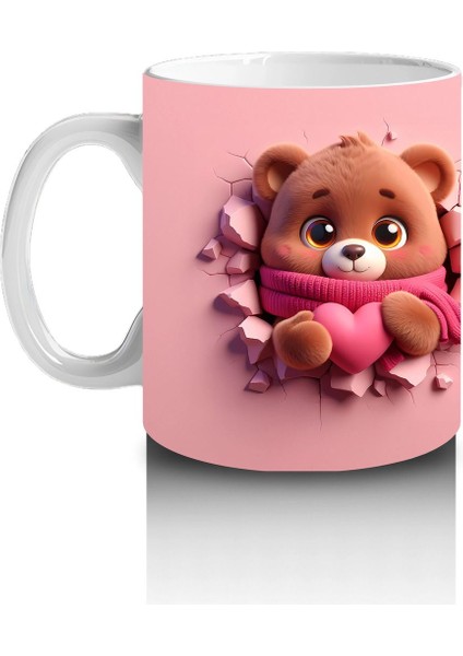 Ponponlu Şapkalı Kız Maskot ve Arka Yüzü – Baskılı Kupa Bardak