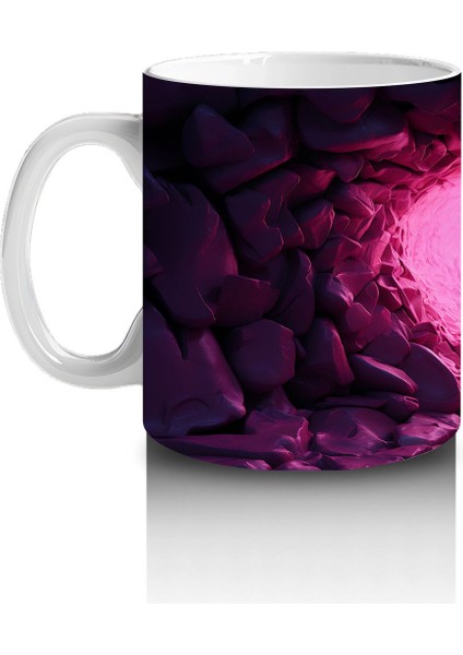 Taşlarla Çevrili Kalpli Kelebek – Baskılı Kahve Kupası