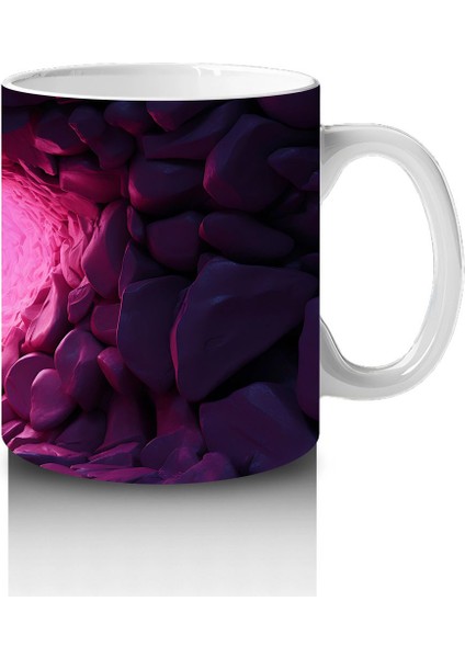 Taşlarla Çevrili Kalpli Kelebek – Baskılı Kahve Kupası modelleri