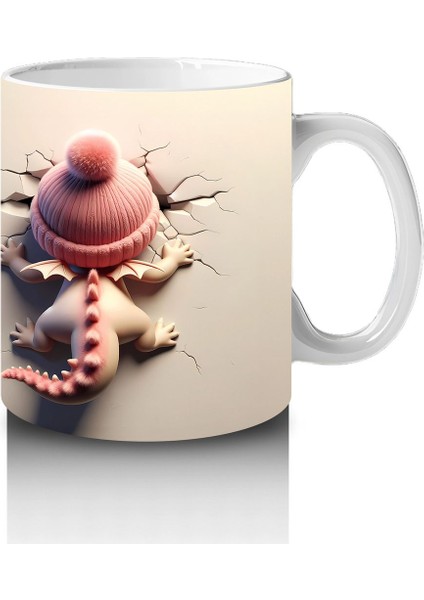 Pembe Arka Planda Şapkalı Oyuncak Ayıcıklar – Baskılı Kahve Kupası modelleri