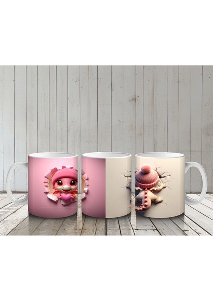 Pembe Arka Planda Şapkalı Oyuncak Ayıcıklar – Baskılı Kahve Kupası indirimleri