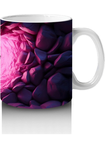 Kalpli Parıltılar Arasında Mor Kelebek - Baskılı Kahve Kupası modelleri