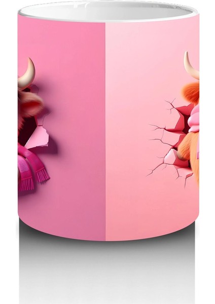 Pembe Şapkalı Sevimli Kız Maskot – Baskılı Kahve Kupası fiyatları