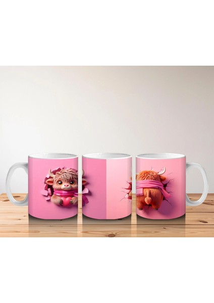 Pembe Şapkalı Sevimli Kız Maskot – Baskılı Kahve Kupası fırsatları