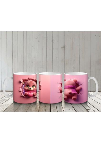 Kare Desen Üzerinde Kalpli Ayıcık – Baskılı Kahve Kupası indirimleri