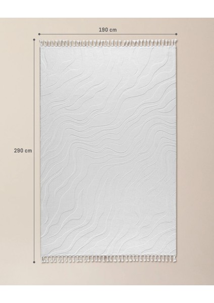 Pluie Rölyef Halı - Beyaz - 190x290 cm fırsatları