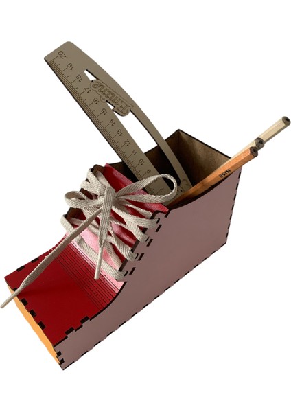 Ahşap Ayakkabı Ipi Bağcık Bağlama Oyuncağı Ayakkabı Kalemlik