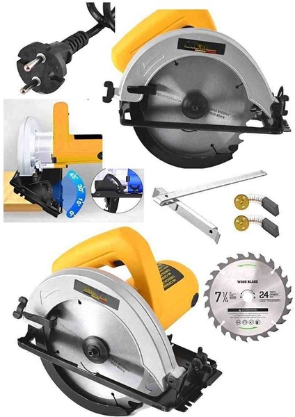 İyisi Yok Metal Çift Dişli Sistem Elektrikli Sunta Kesme Daire Testere Makinesi Sarı 800-2500W