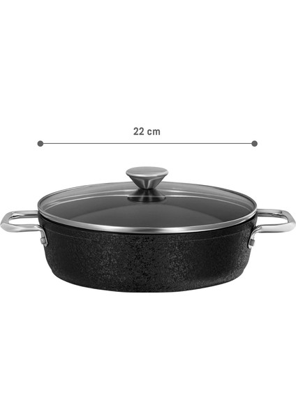 Noir Titanyum Kısa Tencere - Siyah - 22 cm fiyatları