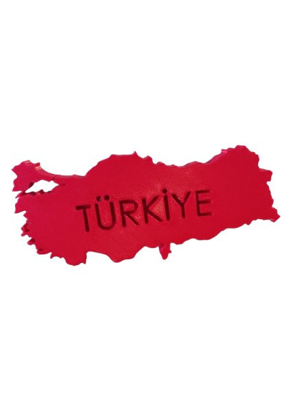 3D Baskı Türkiye Haritası Masa Dekoru - Kırmızı Renk, Pla Malzeme