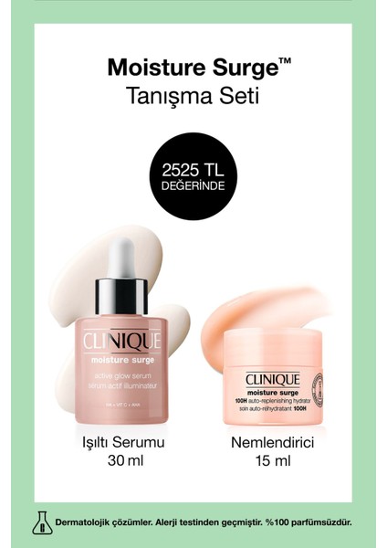 Moisture Surge™ Tanışma Seti - Işıltılı Serum 30ML, Nemlendirici Yüz Kremi 15ML | Hyalüronik Asit