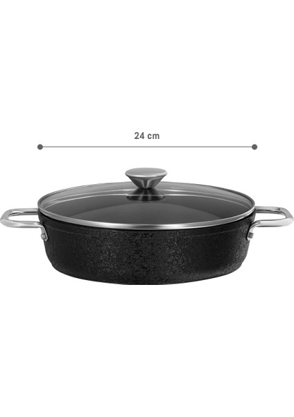 Noir Titanyum Kısa Tencere - Siyah - 24 cm fiyatları