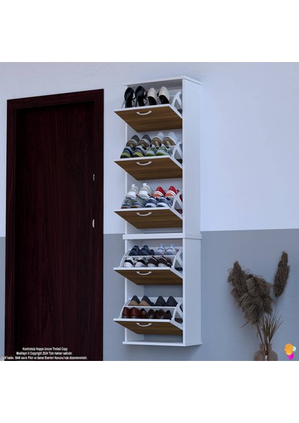 VARBİ UMAY' 2 Li Asma Kapı Önü 52x193x26 cm’ lik 5 Düşer Kapak 10 Göz Ayakkabılık modelleri