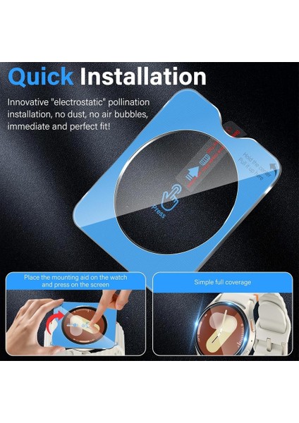 Samsung Galaxy Watch 7 40MM / Watch 6 40MM Uyumlu Cam Kolay Kurulum Aparatlı Ekran Koruyucu fiyatları