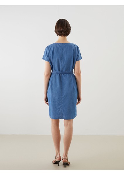 Yeni Sezon Bisiklet Yaka Mini Jean Elbise - S5JY15Z8 fırsatları