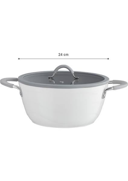 Albus Derin Tencere - Beyaz - 24 cm