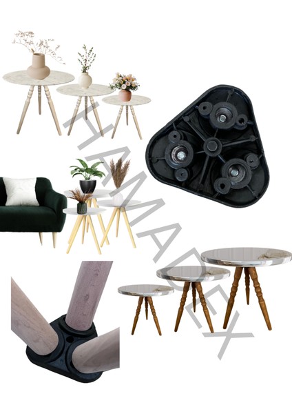 41 cm Açık Meşe Ahşap Konik Mobilya Ayağı – 3’lü Set | Masa, Sandalye, Sehpa Uyumlu | Bağlantı Aparatı ve Vidalar Dahil