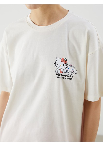 Yeni Sezon Bisiklet Yaka Hello Kitty Baskili Kadin Tisort - S5OL00Z8 modelleri
