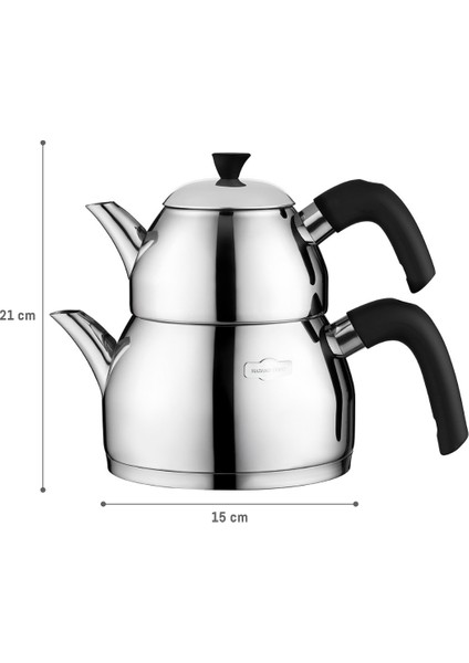 Monreale Çaydanlık Takımı - Çelik - Orta Boy