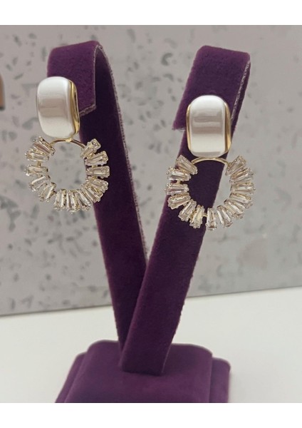 Taş Detaylı Taşlı Abiye Bijuteri Küpe modelleri