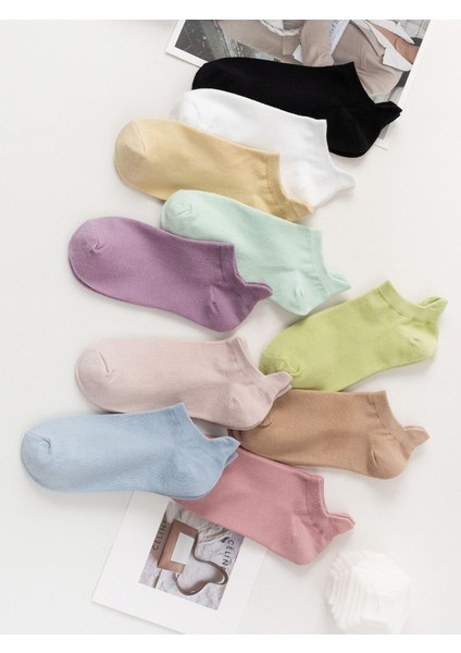 10'lu Soft Renkli Patik Ekonomik Paket Unisex Kısa Spor Sneakers Çorap fiyatları