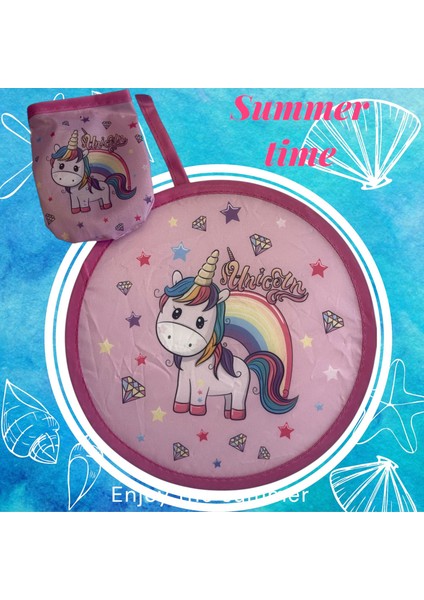 20 cm Unicorn Desenli Hafızalı telli Katlanabilir Yuvarlak Yelpaze fiyatları