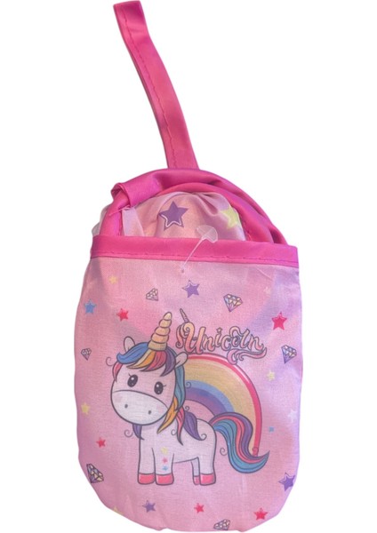 20 cm Unicorn Desenli Hafızalı telli Katlanabilir Yuvarlak Yelpaze fırsatları