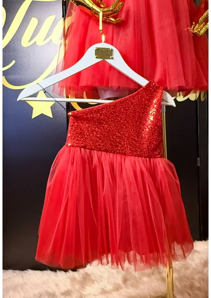 Anne Kız Payet Tül Tütü Abiye Doğum Günü Elbise modelleri